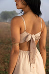 Beatrice Tie-up Dress - beige