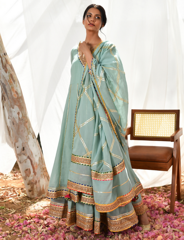 Mint Atrangi Anarkali Set