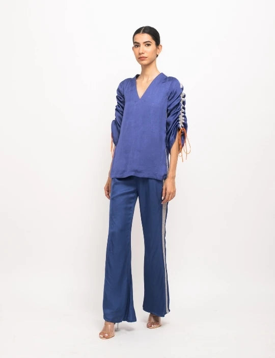 Blue-Grey Rouching Set