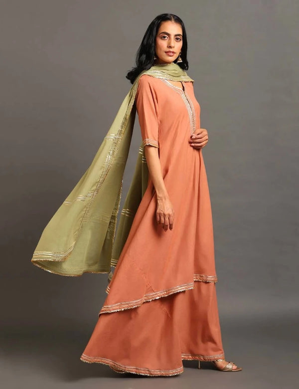Rust Zara Double Layered Dress