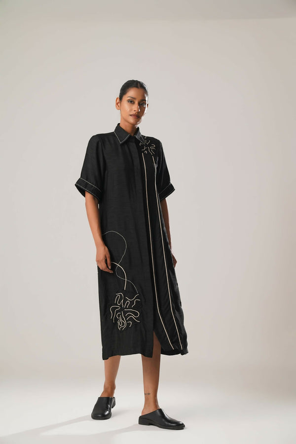 MJ Pleated Dress (Black)