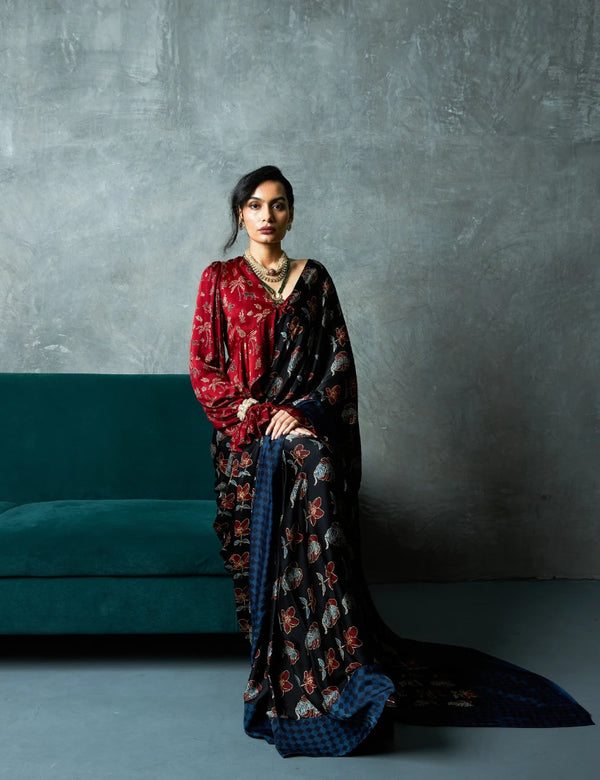 Wild Bloom Saree (Pre-Stitched)