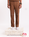 Wave Embroidered Trouser - Brown