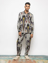 Pleated Barrel-Leg Pants