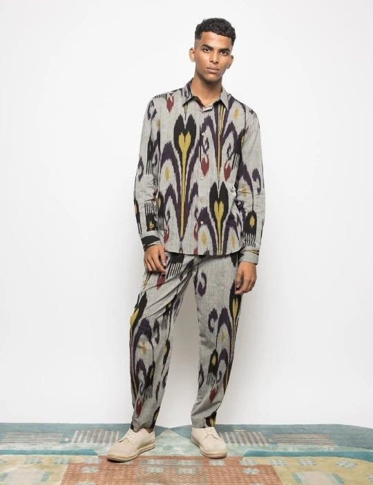 Pleated Barrel-Leg Pants