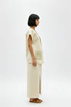 Ivory-Asparagus Green Skirt Set