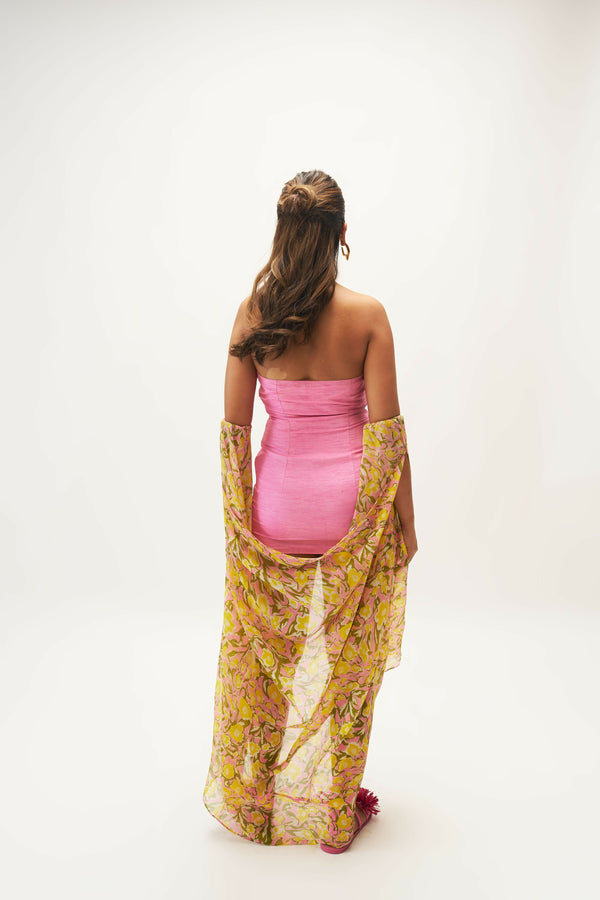 Pink Mini With Floral drape