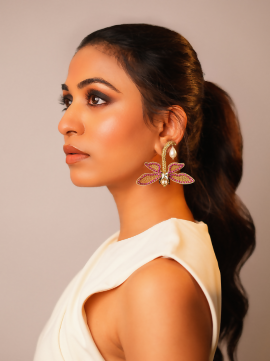 Pink Dragonfly Earrings