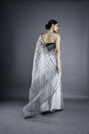 White Geometric Pattern Saree
