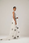 MJ FLORAL SAREE (WHITE)