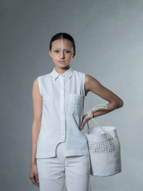 Shirt with Mat Pockets - White