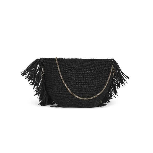 Raffia Moon Crossbody