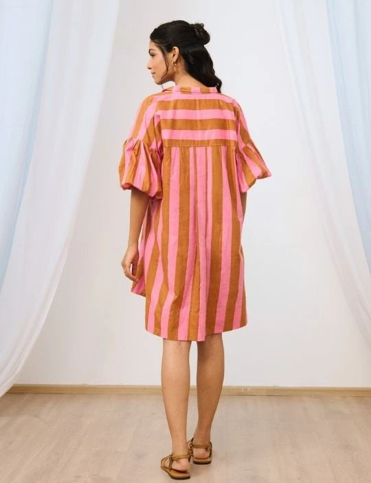 Stripe Printed Short Dress