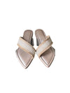 Champagne Silk Textured Mules