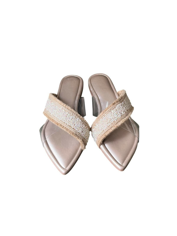 Champagne Silk Textured Mules