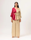 Wine-Ecru Cape Set