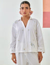 White Shirt With Floral Embroidery
