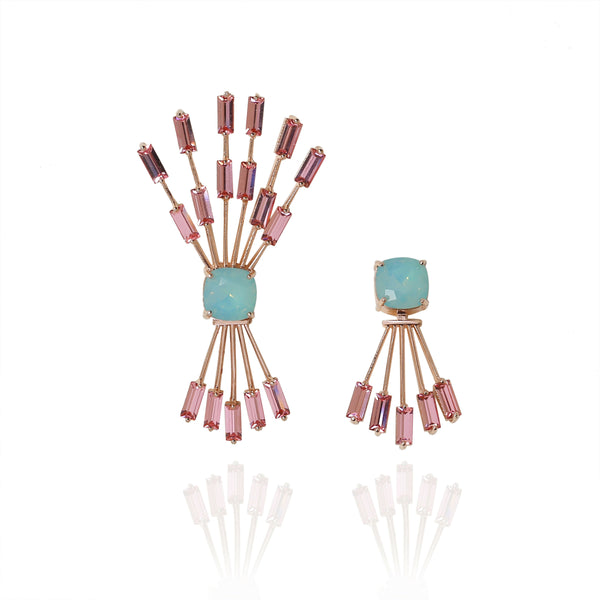 HAMA EARRINGS-blue&pink