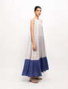 Grey-Blue Halter Neck Dress