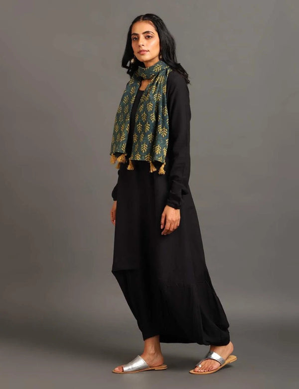 Black Boho Balloon Dress