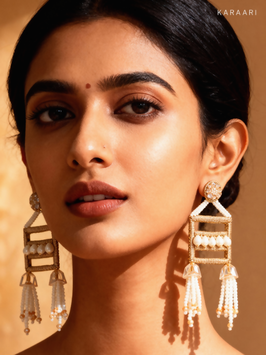 FRAME DROP EARRINGS gold