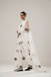 MJ FLORAL SAREE (WHITE)