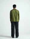 Olive Linear-Stitch Shirt