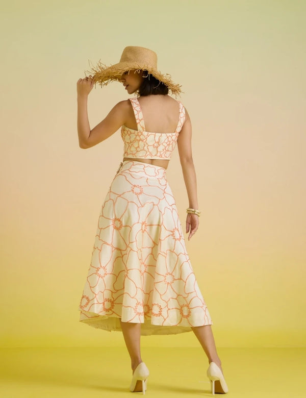 Ivory dusk embroidered coord set
