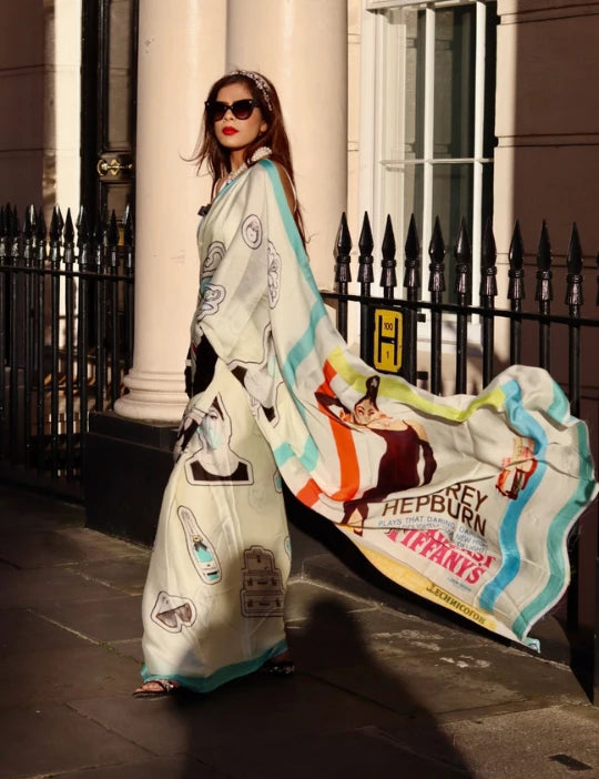 Audrey Hepburn-Breakfast At Tiffany's Saree