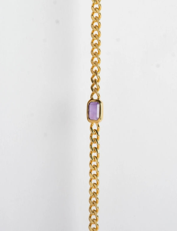 Amethyst Bracelet Italian Chain