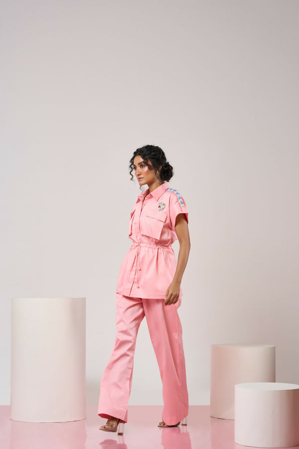 Peach-Pink Co-ord Set