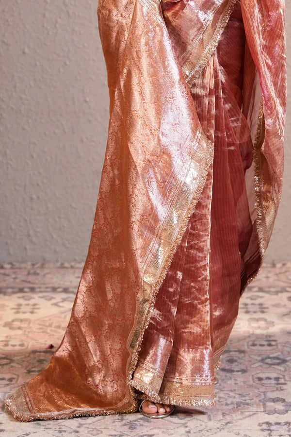 Badami Gold Tissue Silk Saree