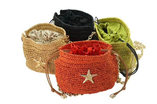Raffia Bucket Bag