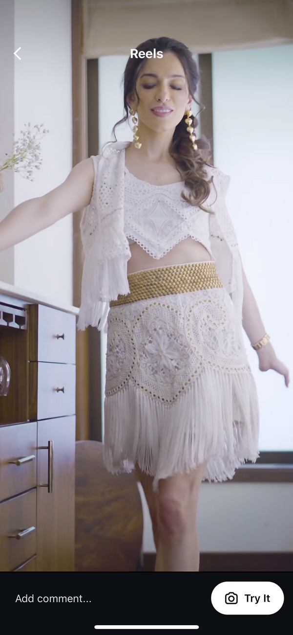 Ibiza Fringe Embroiderd Skirt