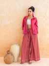Fiora Set : Cotton Jacket Co-ord Set for Women in Red | Striped 2-Piece Summer Outfit