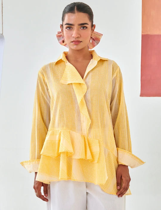 Yellow Asymmetric Shirt