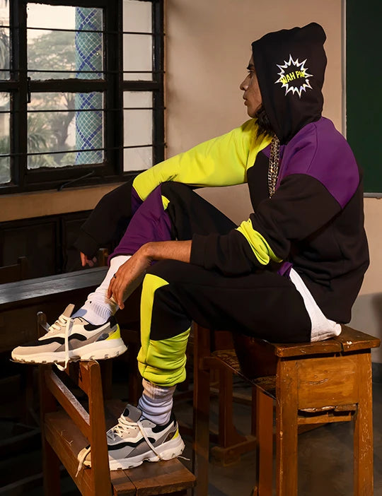 STRAIGHT COLOR BLOCKING PANTS