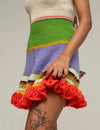 HANDKNITTED RUFFLE MINI DRESS