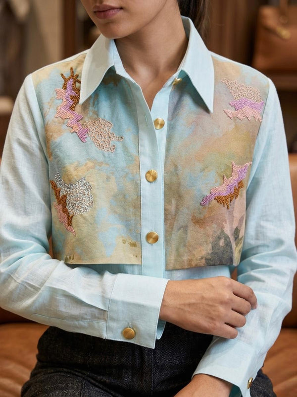 Skylark light blue Flap Shirt