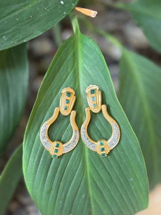 Emerald Arc Hoops