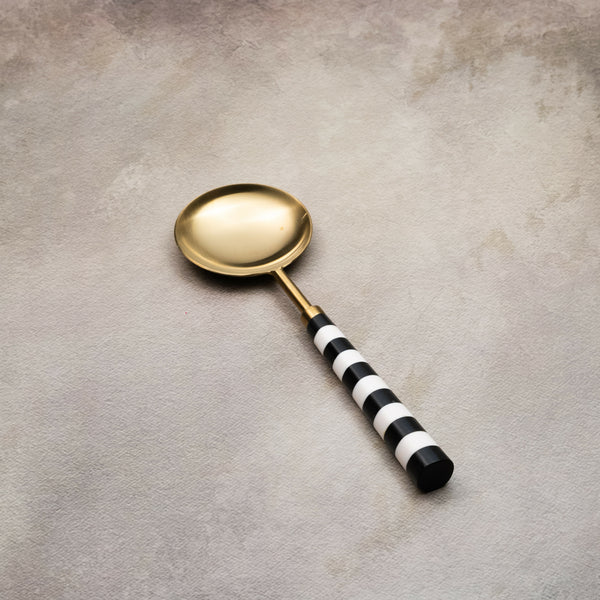 Black & White Serving Spoons Set-Rose Gold
