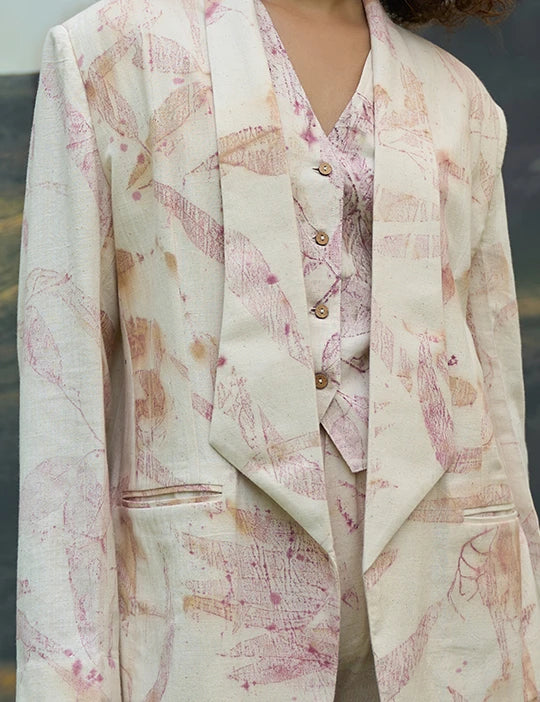 Pink Foliage 3-Piece Set (With Vest)