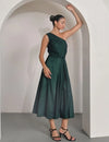 Green One Shoulder Dress