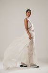 White Floral Organza Saree