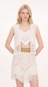 Ibiza Fringe Embroiderd Skirt