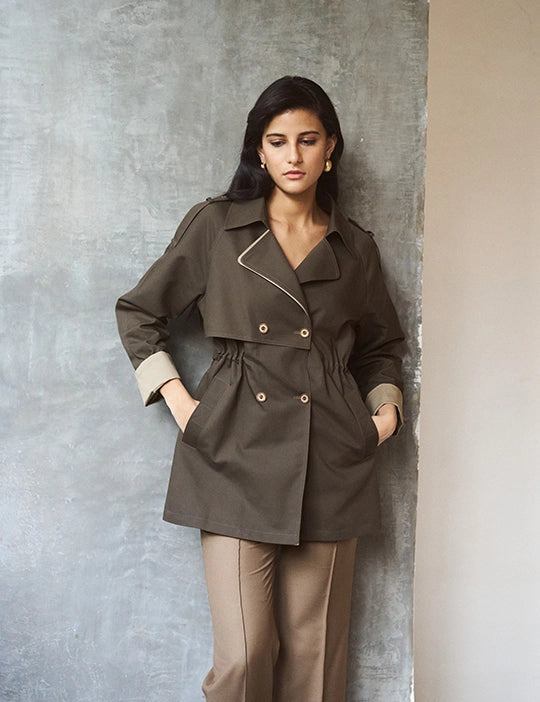 Logus Premium Quest Cotton Double-Breasted Trench Coat