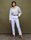 Logus Printed Multi Colour Checks Oversized Cotton Shirt