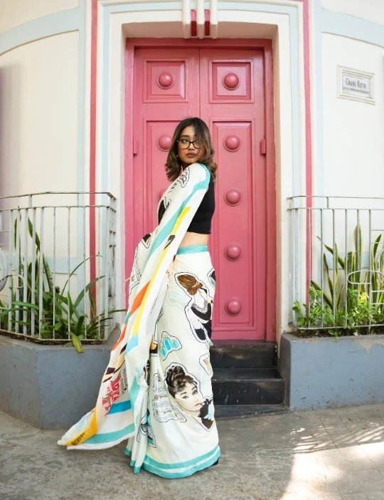 Audrey Hepburn-Breakfast At Tiffany's Saree