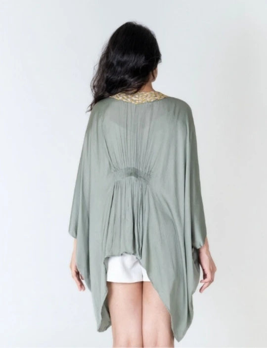 Green Braided Short Cape