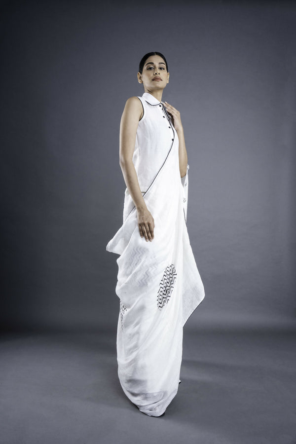 Mystic White Saree